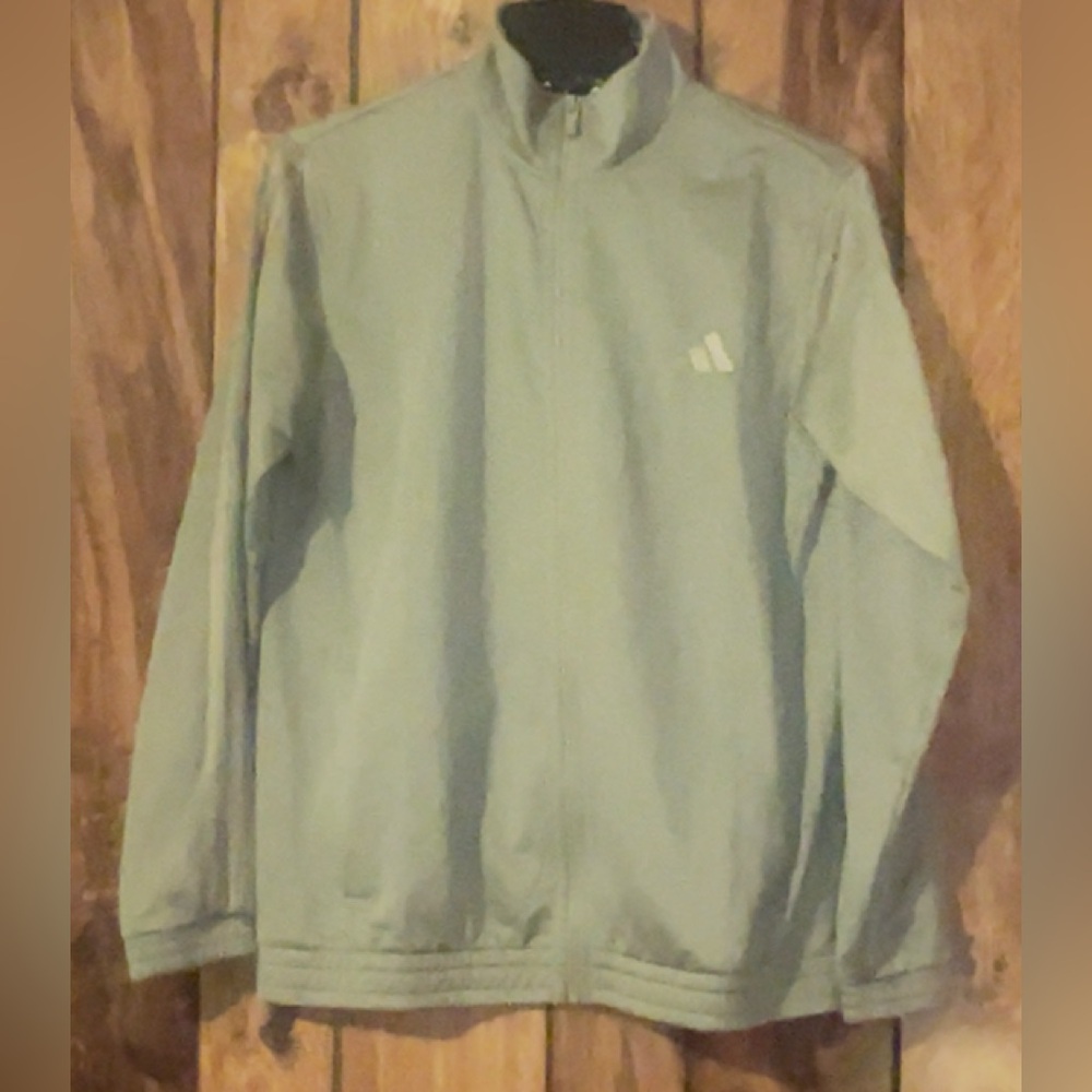 adidas TRICOT 3-STRIPES TRACK JACKET. Size L. NWT. Color: silver pebbles.